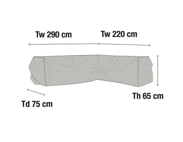 Чехол для углового дивана, 220/290x75x65 см
