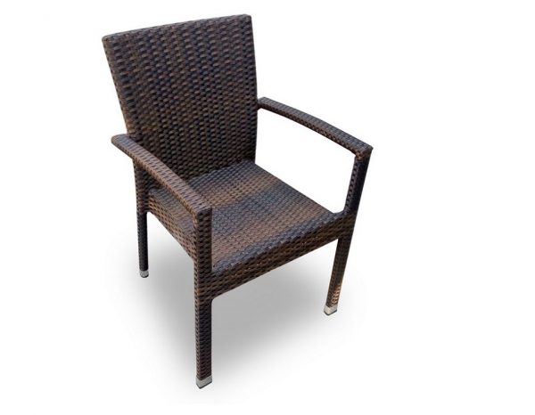 Плетеный стул "Milano brown" с подлокотниками