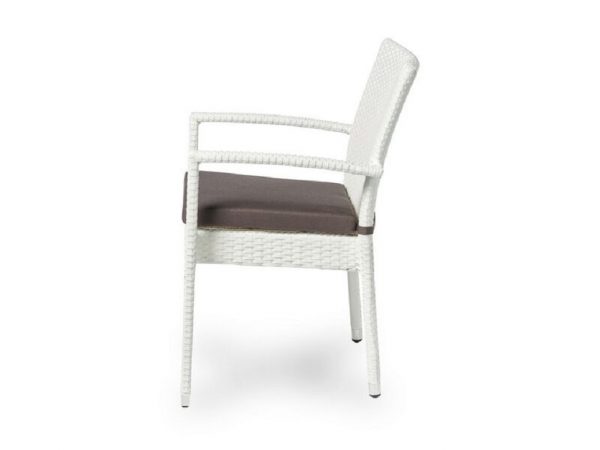 Плетеный стул "Milano white" с подлокотниками