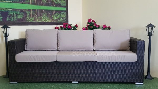 Плетеный диван "Acoustic" brown, 215 х 85 см