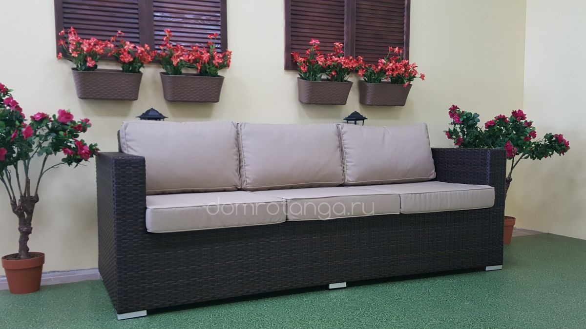 Плетеный диван "Acoustic" brown, 215 х 85 см