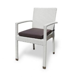 Плетеный стул "Milano white" с подлокотниками