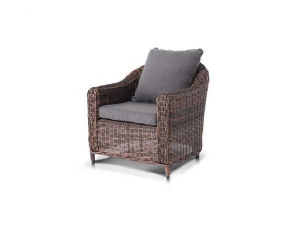 Кресло плетеное лаунж "Con Panna", цвет темно-коричневый