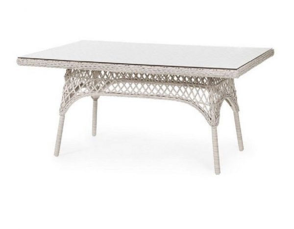 Плетеный стол «Beatrice white», 150 х 90 см