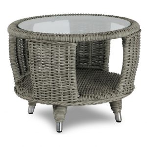 Стол из ротанга кофейный "Evita grey" D 60 см Brafab