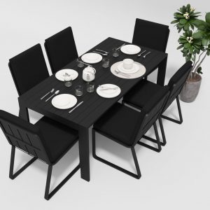 Мебель из алюминия "Malia" 180 model 1 black | Rotanga-Mebel