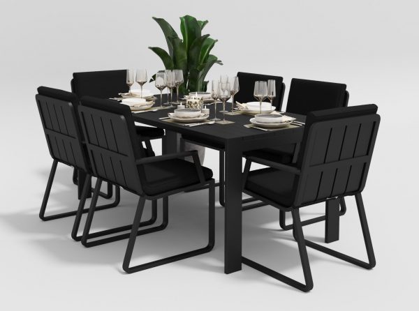 Мебель из алюминия "Malia" 180 model 2 black | Rotanga-Mebel