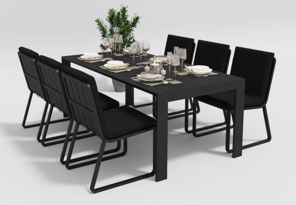 Мебель из алюминия "Malia" 200 model 1 black | Rotanga-Mebel