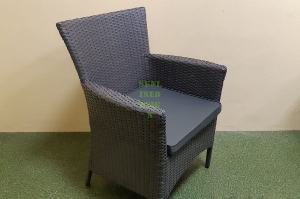 Кресло обеденное плетеное "Nina" grey| Rotanga-Mebel.ru