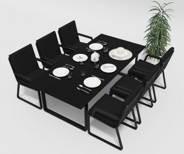 Мебель из алюминия Voglie 220 m 1 carbon black| Rotanga-Mebel