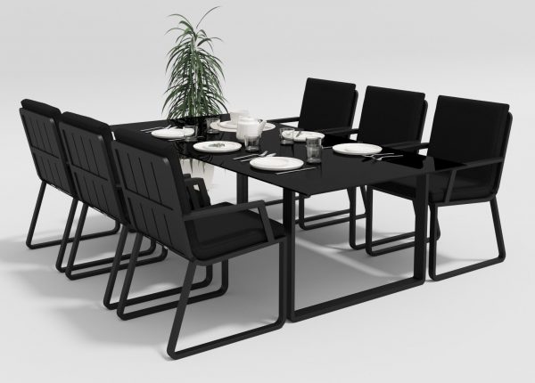 Мебель из алюминия Voglie 220 model 2 carbon black | Rotanga-Mebel