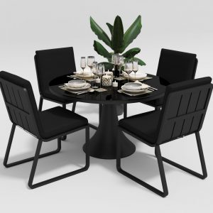 Мебель из алюминия Voglie model Round carbon black | Rotanga-Mebel