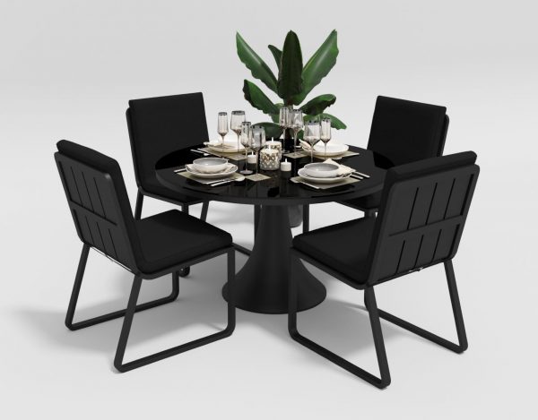 Мебель из алюминия Voglie model Round carbon black | Rotanga-Mebel