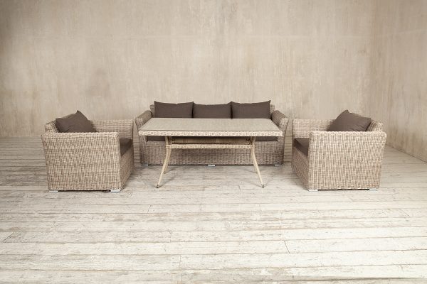 Плетеная мебель "Arvada" lounge + dining beige | Rotanga-Mebel