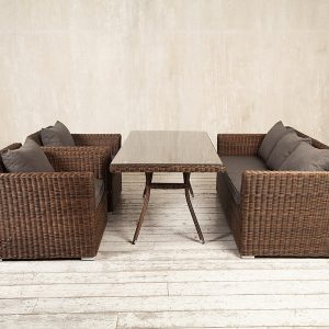 Плетеная мебель "Arvada" lounge + dining brown | Rotanga-Mebel