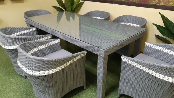 Asturias grey 200 + 6 Комплект мебели из искусственного ротанга